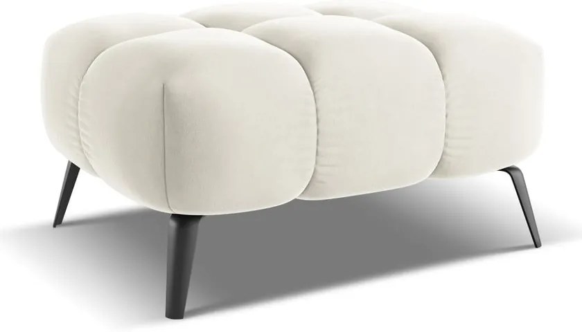 Taburet alb cu tapițerie din catifea Nalu – Makamii