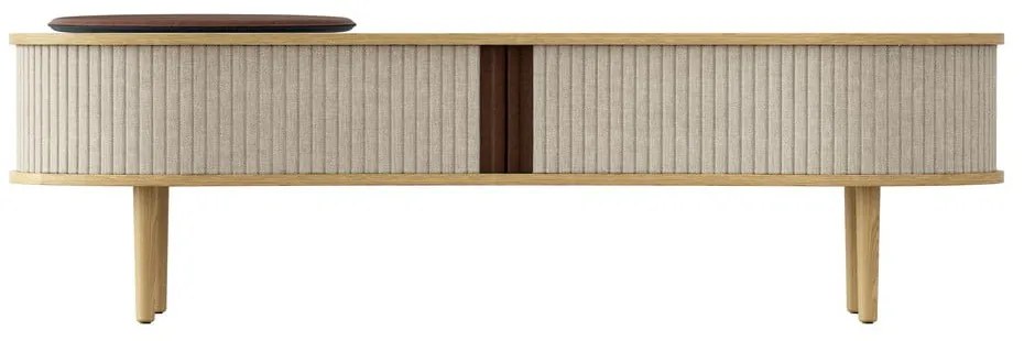 Masă TV bej/în culoare naturală cu aspect de lemn de stejar 140x40 cm Audacious – UMAGE