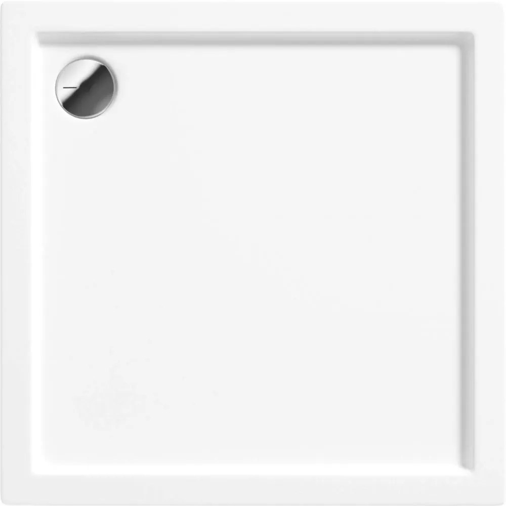 Cadita dus patrata alba 90x90 cm Jasmin Plus, Deante 900x900 mm