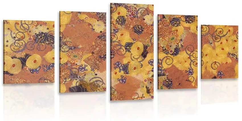 Tablou 5-piese abstracție inspirată de G. Klimt