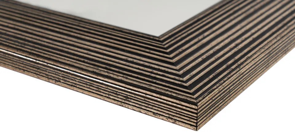Oglinda dreptunghiulara cu rama din polistiren neagra/aurie Harper, 44,8cm (L) x 35,8cm (L) x 1,8cm (H)