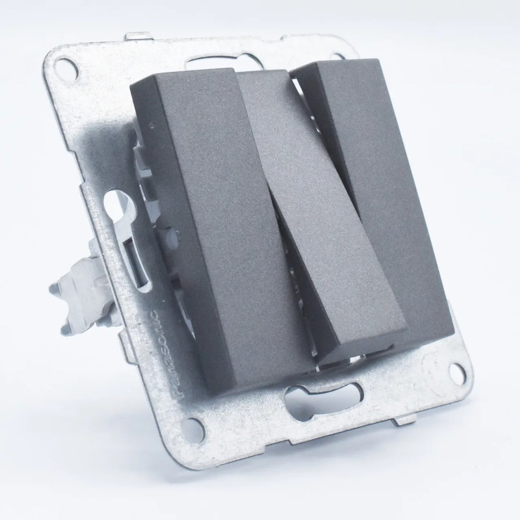 Intrerupator triplu, 10A, IP20, Grafit, Panasonic Arkedia Slim/Karre Plus Plus