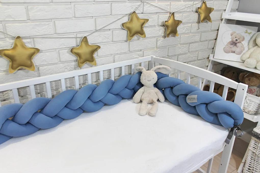 Barieră de protecție Baby Nellys tricotată - albastru închis