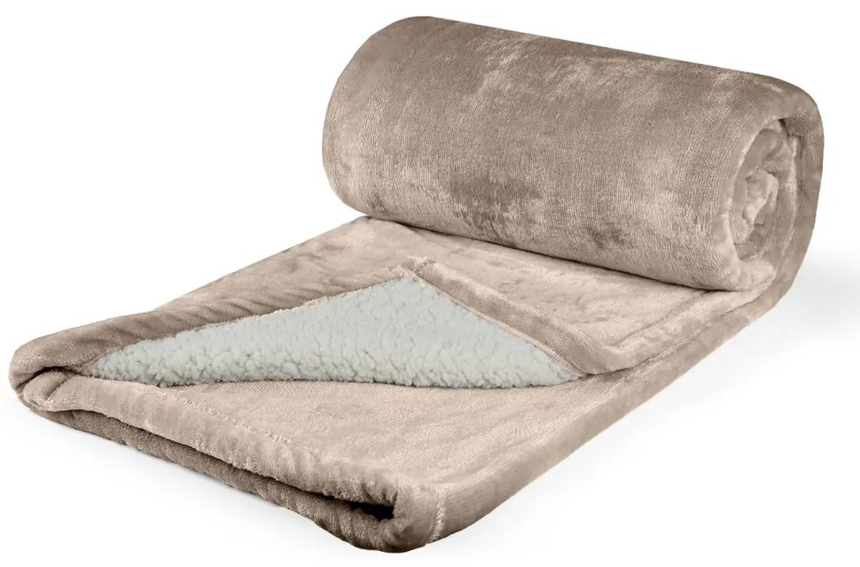 Pătură din microflanel cu imitație de mielușel