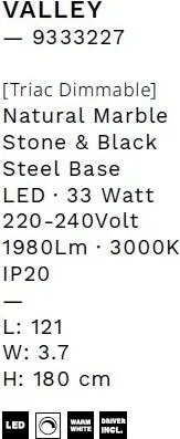 Lustra LED suspendata design decorativ VALLEY L-121cm