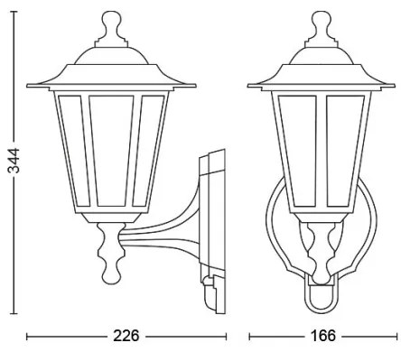 Aplică de exterior cu senzor 1xE27/60W/230V IP44 Philips 1747330PN