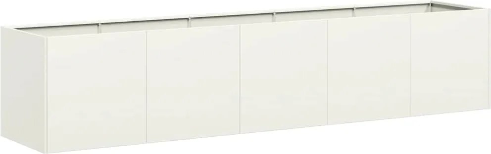vidaXL Jardinier alb 200x40x40 cm Oțel laminat la rece