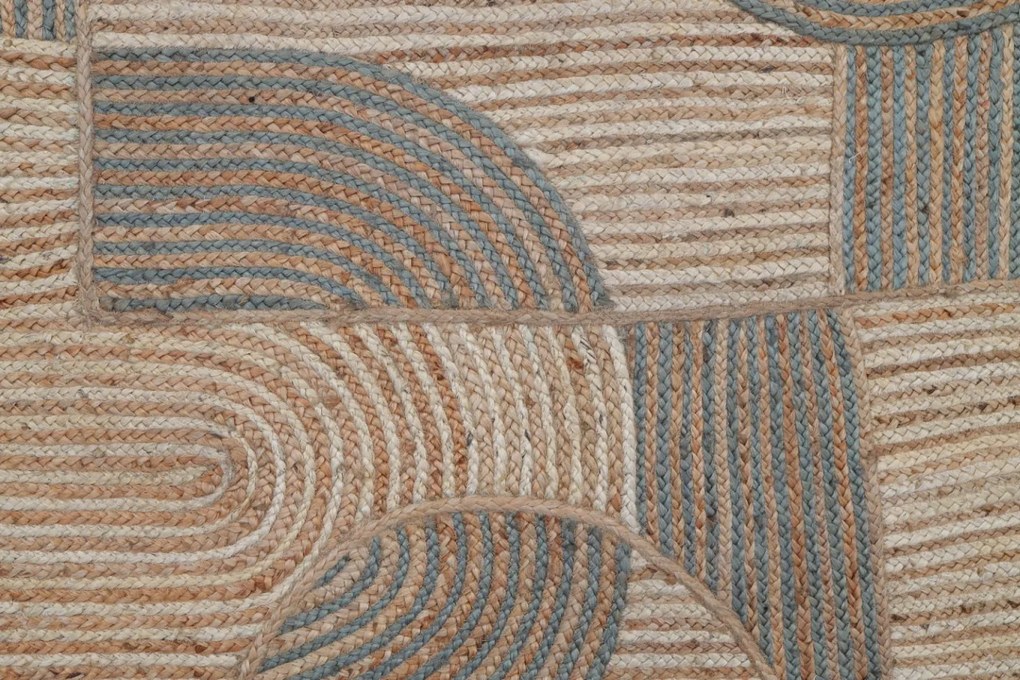 Covor natural din iută împletit manual, antiderapant, cu model abstract, 142 x 200 cm, „Bazeilles”