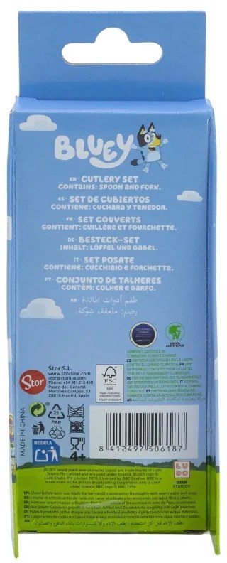 Bluey Yummy set de tacâmuri ergonomice din metal - 2 bucăți