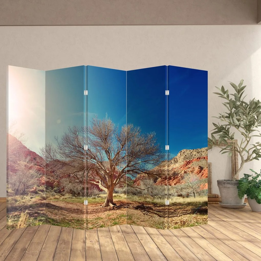 Paravan - Copac în deșert (210x170 cm)
