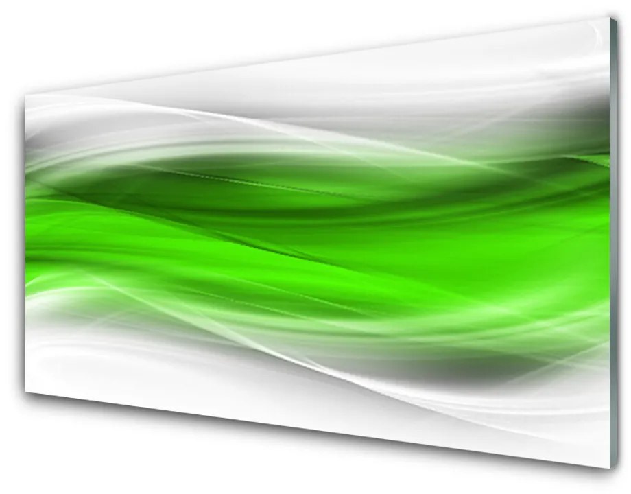 Tablou pe sticla acrilica Abstract Art Verde Gri Alb