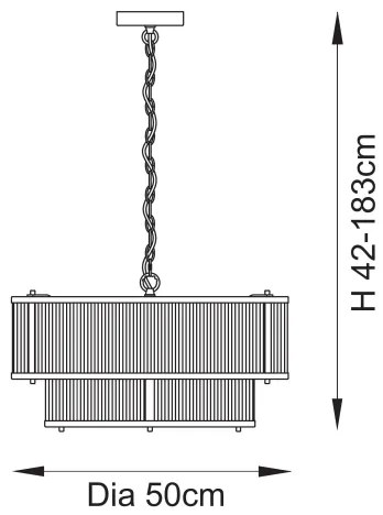 Endon 110944 - Candelabru suspendat cu lanț RIDGETON 5xE14/6W/230V alamă