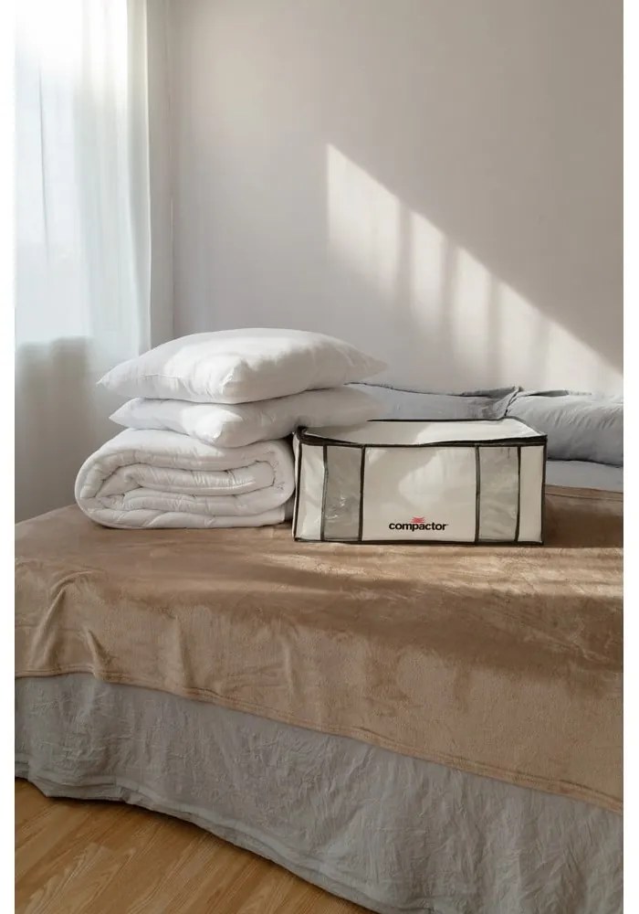 Cutie de depozitare pentru haine din material textil cu vacuum/cu pereți întăriți 65x50x26,5 cm Life – Compactor