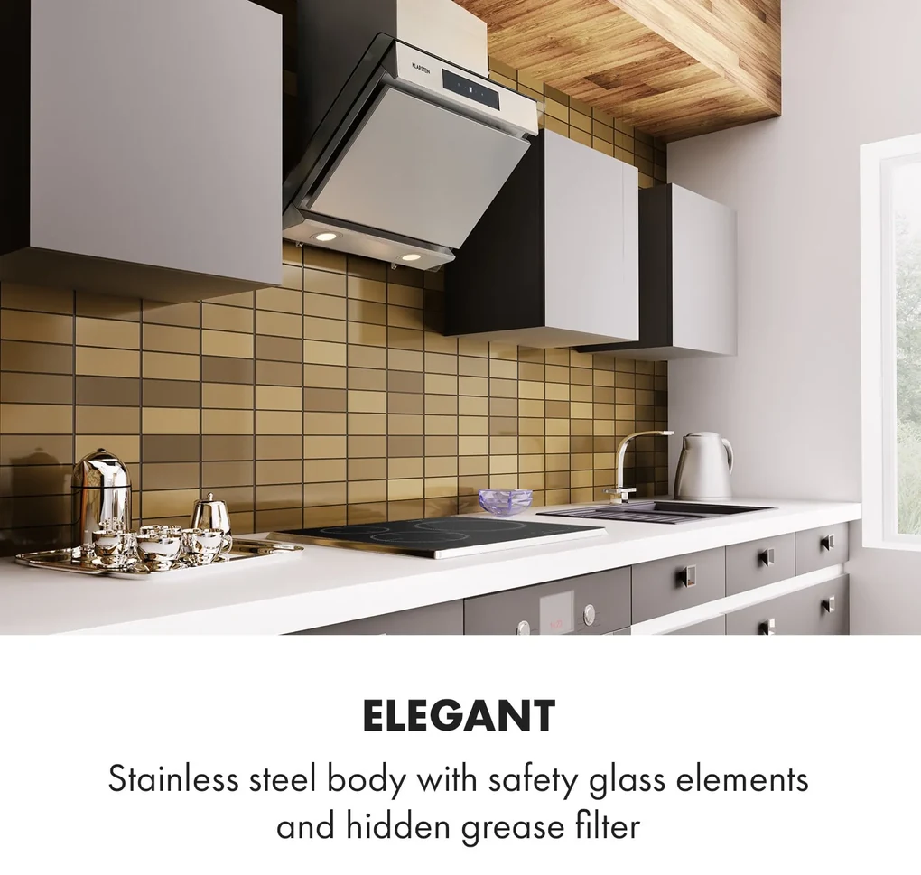 Balzac Silent 60, hotă, 250 W, 3 niveluri de putere, 604 m³ / h, LED, EEK A