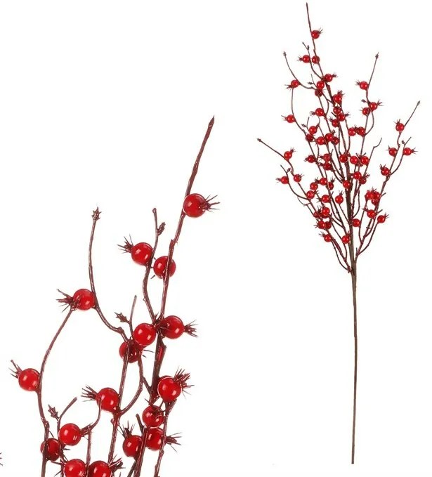 Set de ramuri artificiale Boabe roșii, 2 bucăți,70 cm