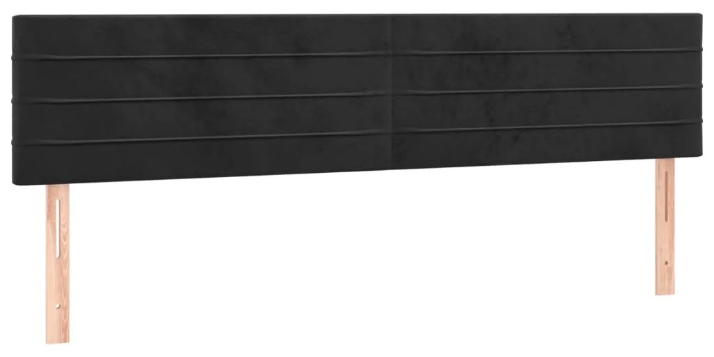 Pat box spring cu saltea, negru, 200x200 cm, catifea Negru, 200 x 200 cm, Benzi orizontale