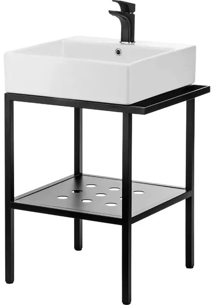 Set dulap baza+lavoar negru mat Deante Temisto 50x66.5x70 cm
