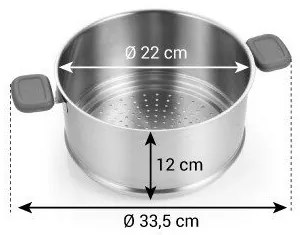 Vasul de gătit la aburi Tescoma GrandCHEF, 20 / 22 cm