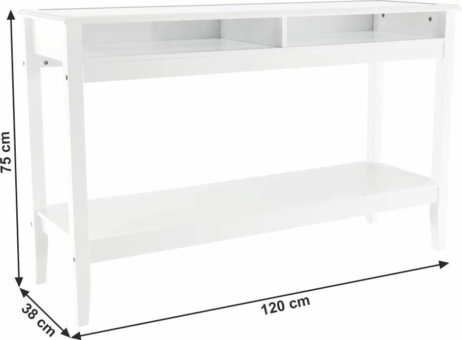 Măsuţă tip consolă, alb, FARUS