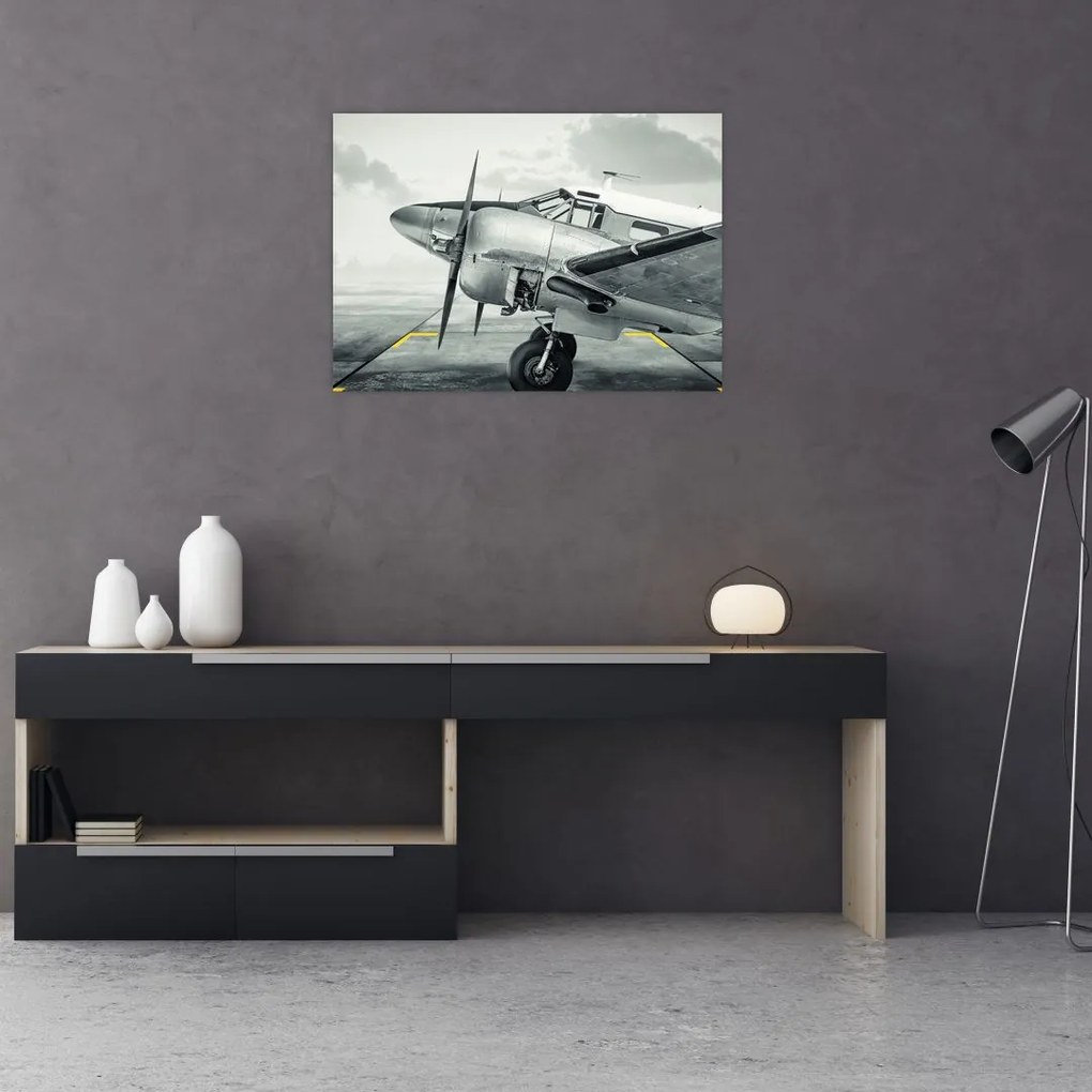 Tablou pe sticlă - Avion (70x50 cm)