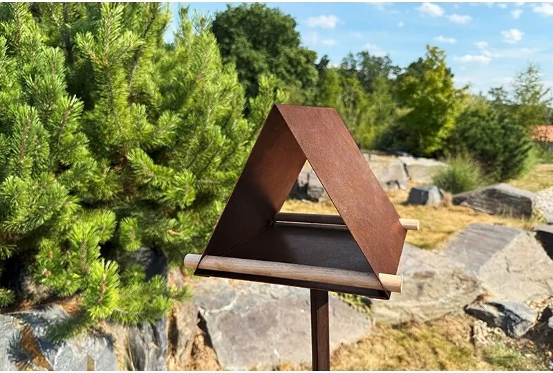 Hrănitoare pentru păsări Vela 25 x 25 x 20 cm, corten CORGARDEN 1041