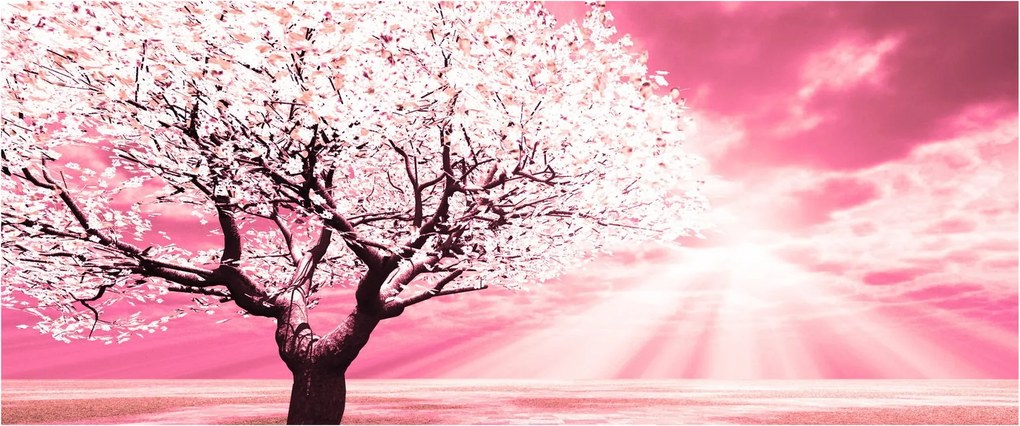 Tabloul cu pomul roz (120x50 cm)