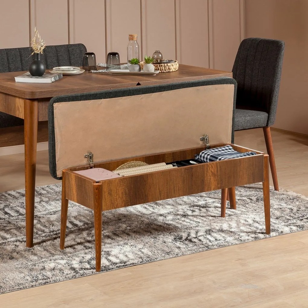 Bancă Vina Anthracite and Walnut
