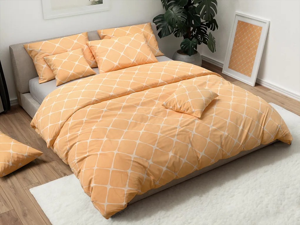Lenjerie de pat din bumbac ARMINA culoare piersica Dimensiune lenjerie de pat: 70 x 90 cm | 140 x 200 cm