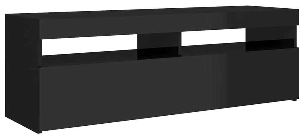 Comoda TV cu lumini LED, negru extralucios, 120x35x40 cm 1, negru foarte lucios, 120 x 35 x 40 cm