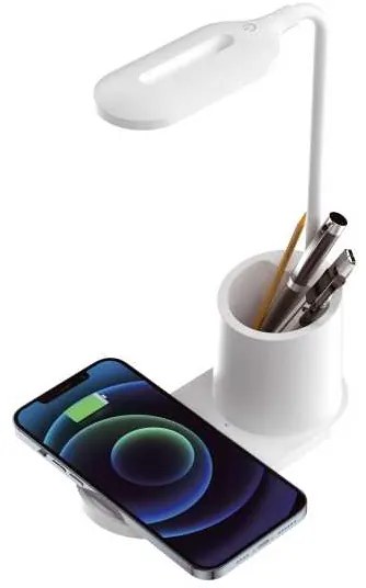 Lampă de masă Platinet 3 W, încărcare wireless, alb