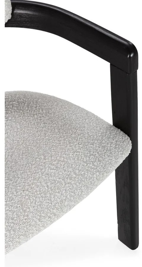 Set de scaune de sufragerie alb/negru cu cotiere 2 buc. tapițat Eiden – MOME