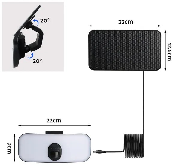 Immax 08500L - Lampă solară LED de perete cu senzor, 13W, 3,7V, 4000K, IP65