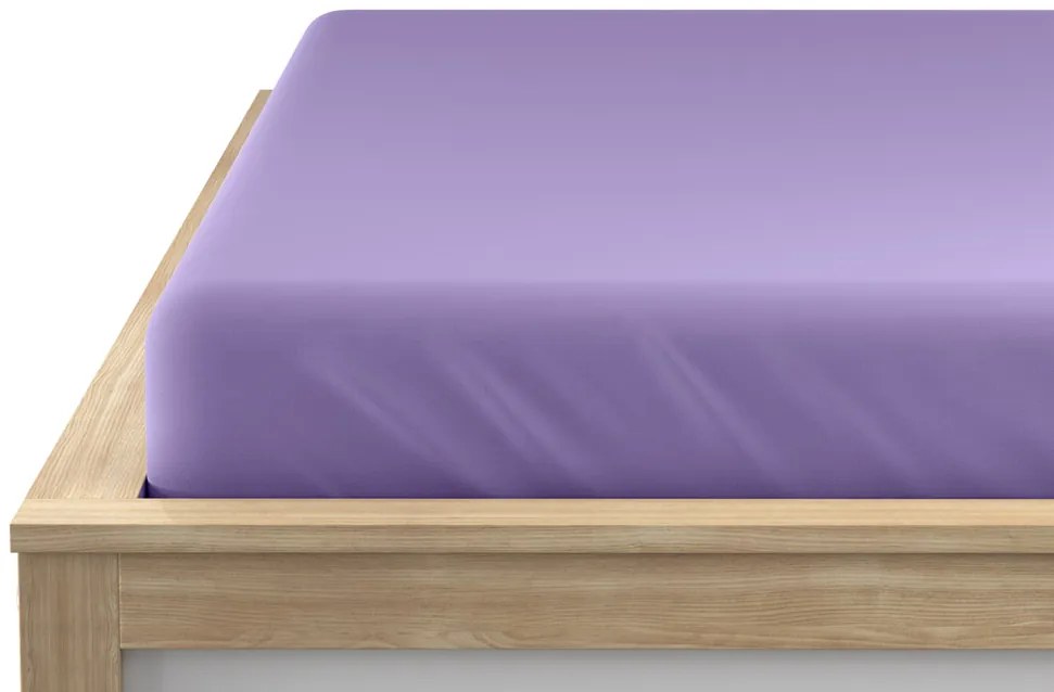 Cearsaf Jersey EXCLUSIVE cu elastic 180 x 200 cm mov deschis