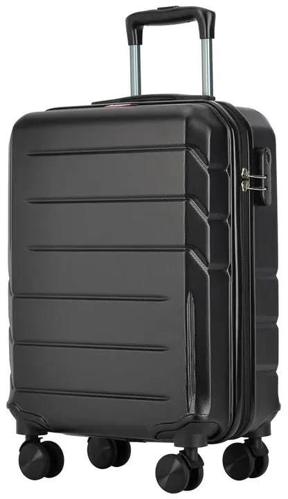 Valisă de cabină cu 4 roți Bontour „Spinner” cu blocare TSA, 55x39x20 cm, neagră