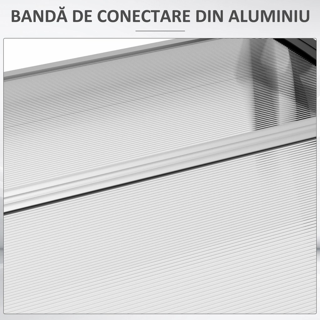 Outsunny Copertina moderna din policarbonat si aluminiu pentru balcoane, ferestre si usi, copertina pentru exterior | Aosom Romania