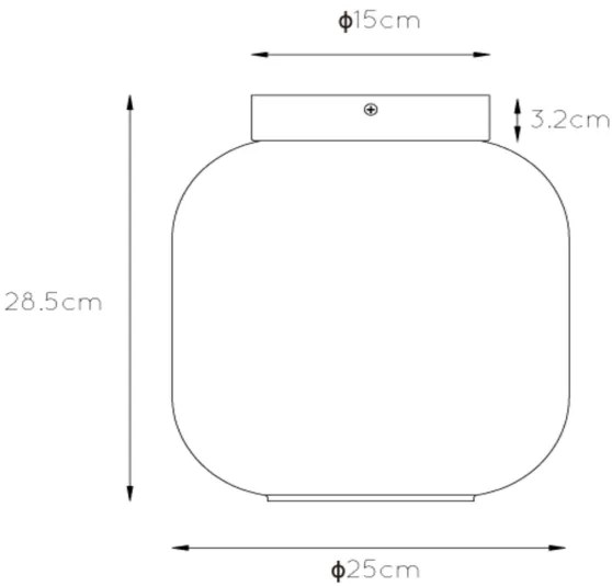 Plafonieră Lucide 45194/25/65 JOANET 1xE27/40W/230V negru