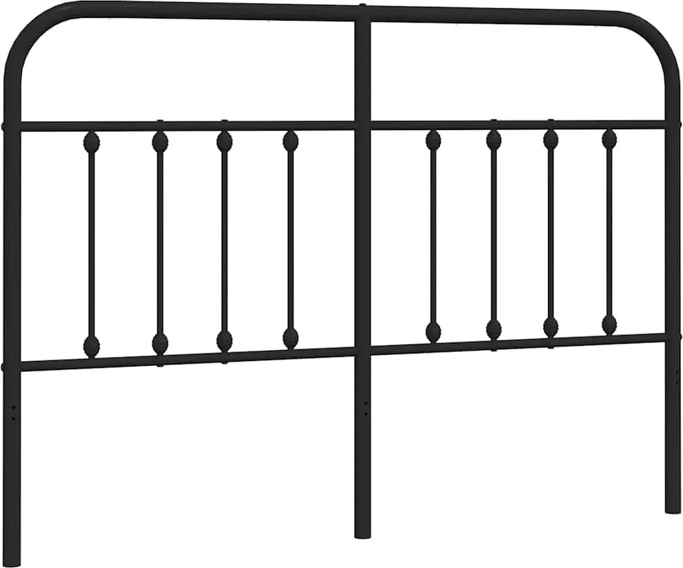 vidaXL Tăblie de pat de schimb metalică, negru, 150 cm