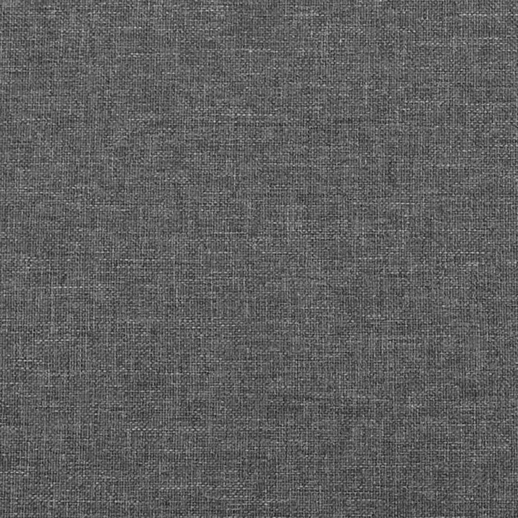 Cadru de pat cu tablie, gri inchis, 100x200 cm, textil Morke gra, 100 x 200 cm, Benzi orizontale