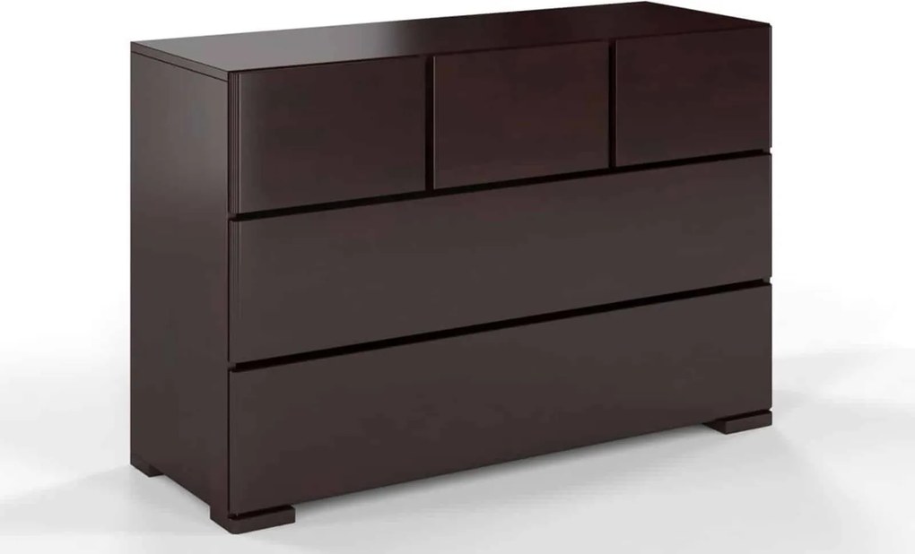Comodă lemn masiv TerraCraft Fag 3+2 Sertare, 120 × 45 × 81 cm - Natural