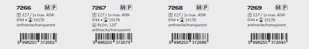 Aplica de perete cu senzor de miscare pentru iluminat exterior design modern IP44 Savano antracit