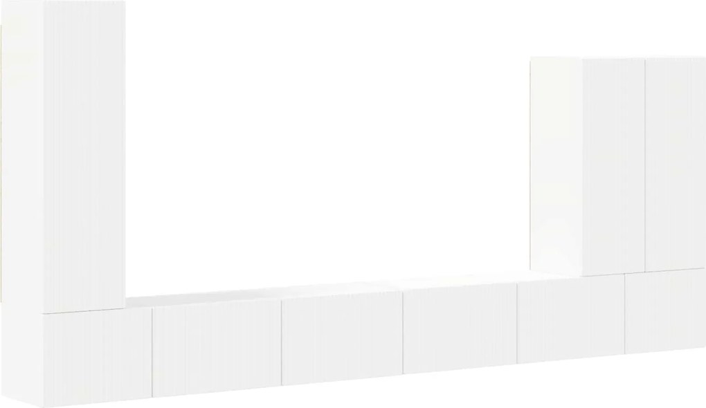 vidaXL Set Dulap pentru Televizor Montat pe Perete Pe perete 6 pcs Alb