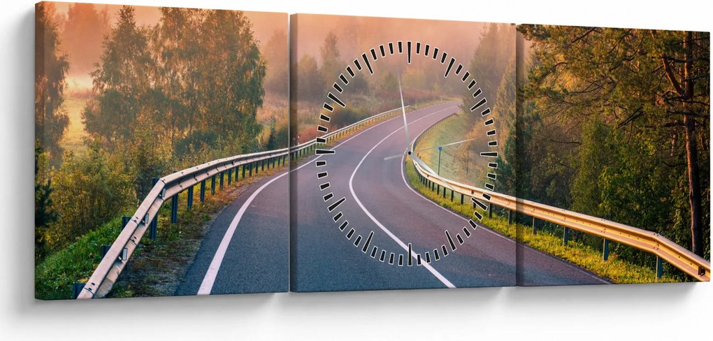 Tablou - Călătoria la răsăritul soarelui (cu ceas) (90x30 cm)