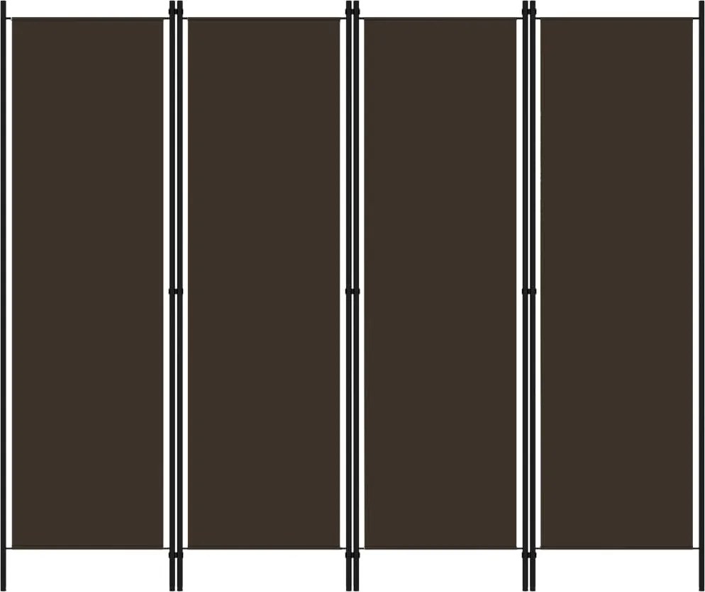 vidaXL Paravan de cameră cu 4 panouri, maro, 200 x 180 cm