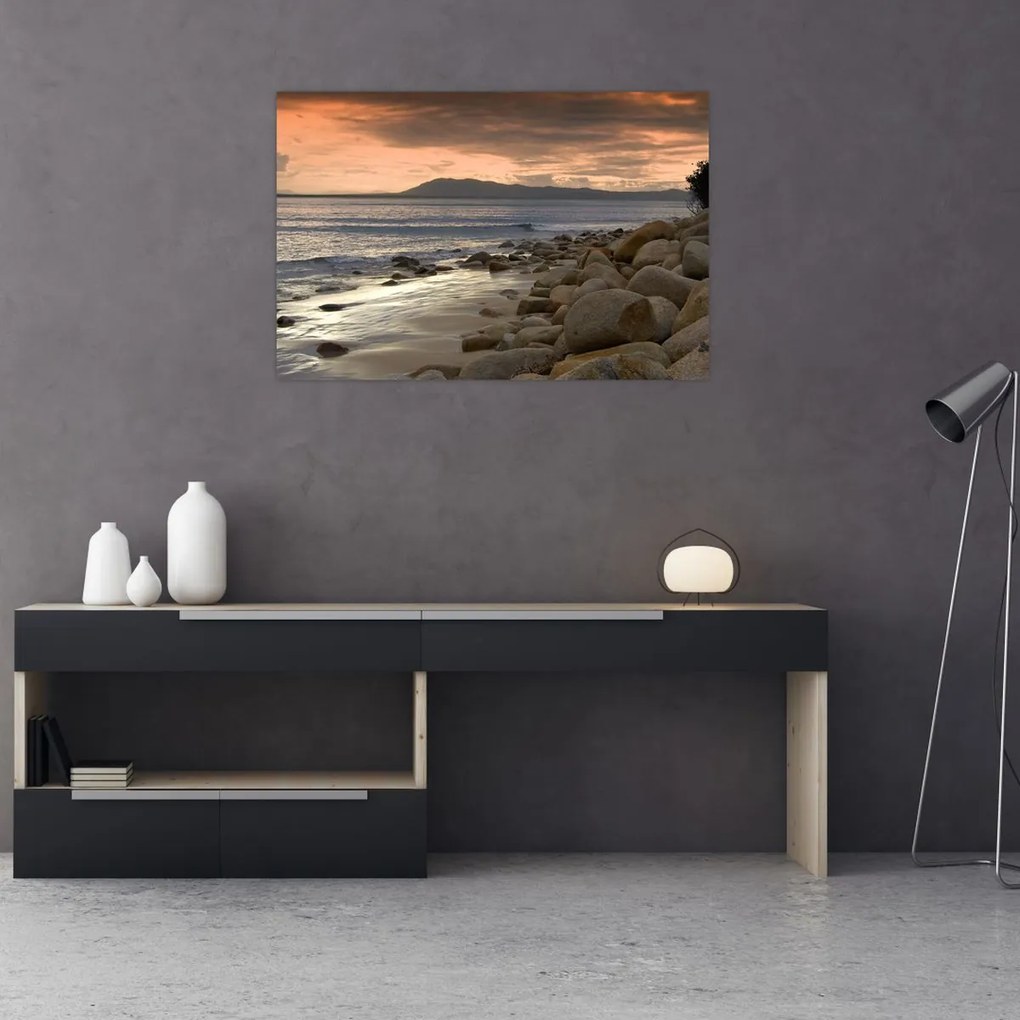 Tablou - Marea și munții (90x60 cm)