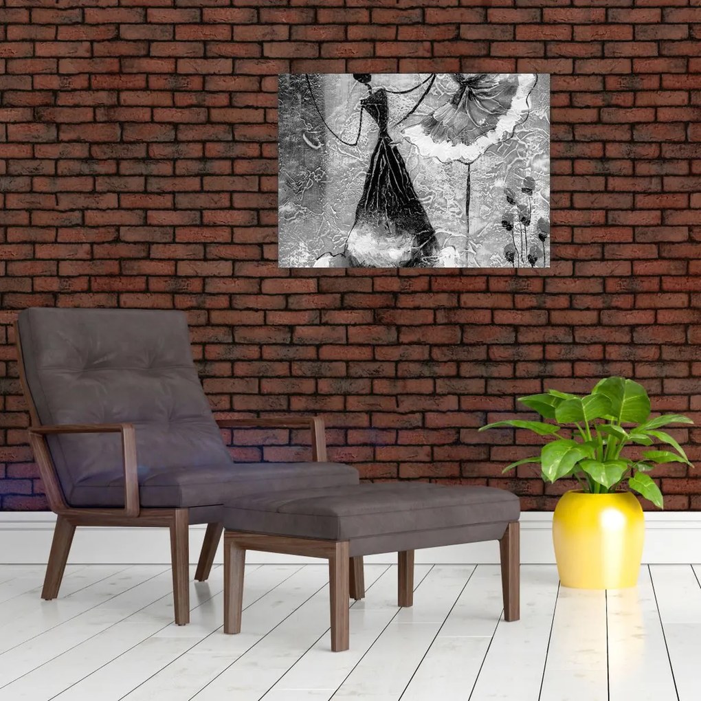 Tablou pe sticlă - Pictură africană (70x50 cm)
