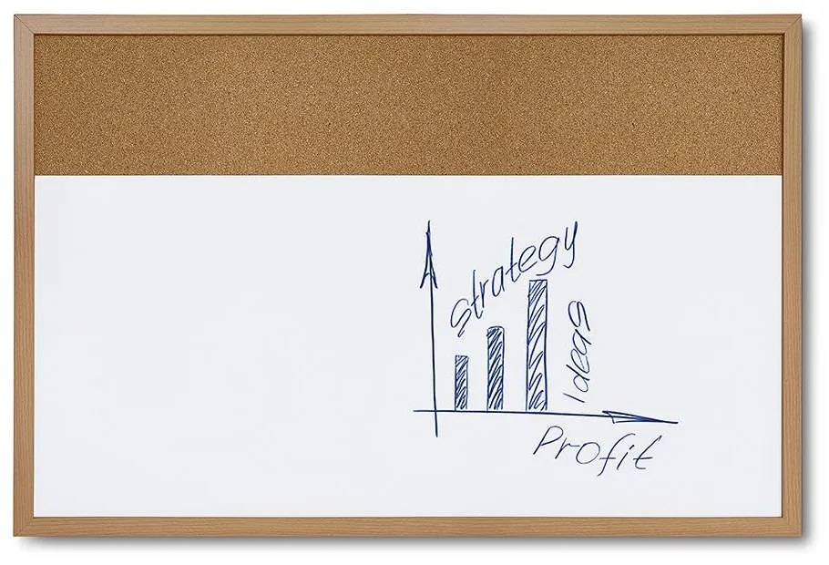 Tablă Combi Board / plută 60 × 90 cm, albă