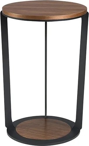 Masuta laterala moderna design LUX Wood and Black, 38cm