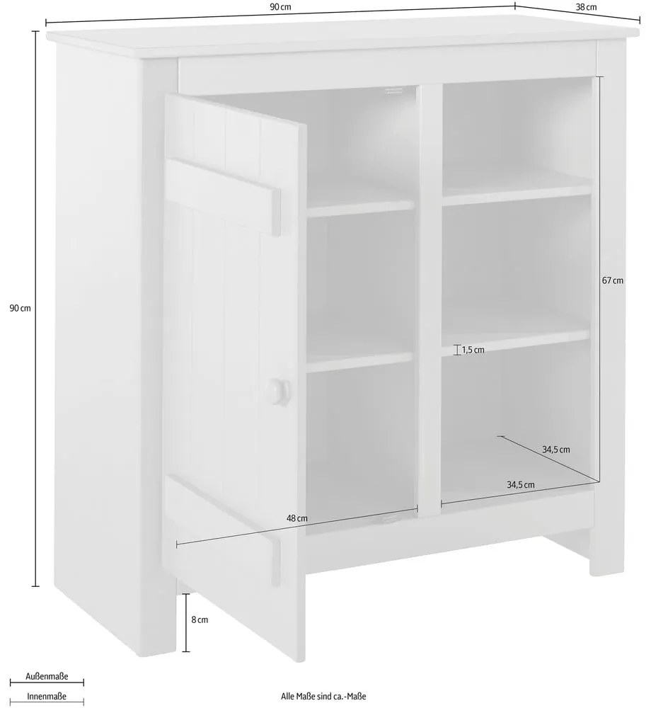 Dulap în culoare naturală din lemn de pin 90x90 cm Bertram – Støraa