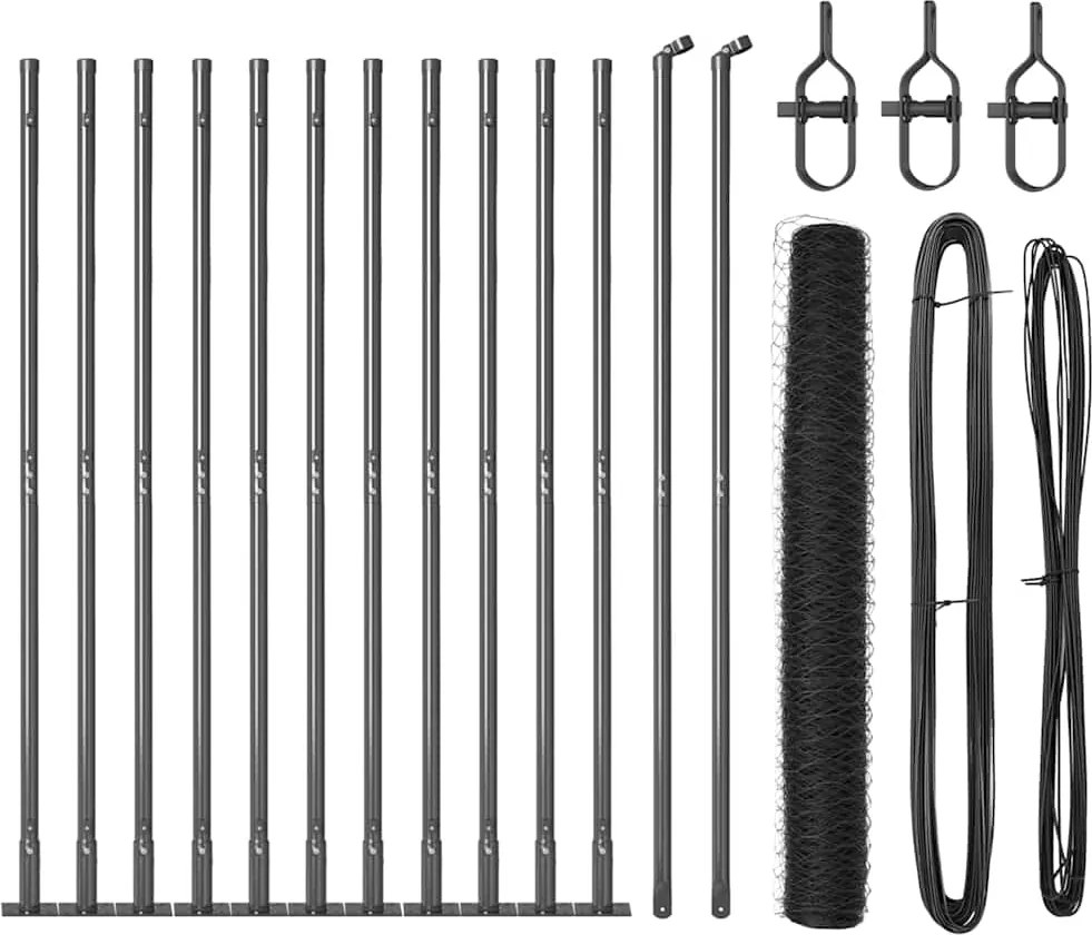 vidaXL Stâlp de gard. Gri 25 x 0,8 m (mesh de 50 mm) Oțel și PVC