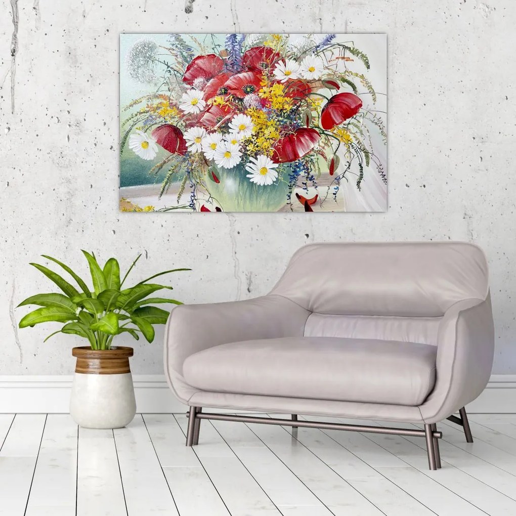 Tablou - Vază cu flori sălbatice (90x60 cm)